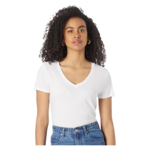 Women's Classic V-Neck T-Shirt - Soft Cotton Blend Everyday Essential Tee
