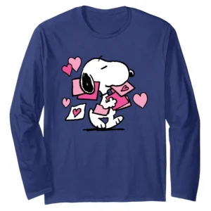 Peanuts Snoopy Valentines Letters Long Sleeve T-Shirt - Cute Love Gift Tee