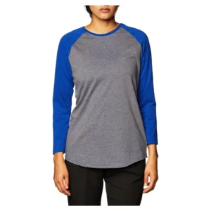 Women's Heathered Baseball Tee – 3/4 Raglan Sleeves, Curved Hem Casual Shirt