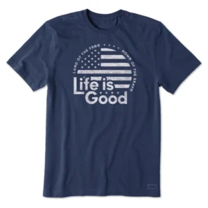 Mens Crusher Tee Lig Flag Circle, Darkest Blue