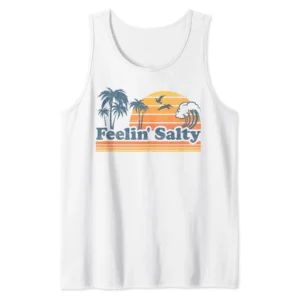 Feelin Salty Beach Tank Top – Funny Vintage 70s Retro Summer Vacation Tee