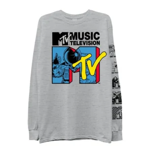 MTV Classic Logo Long Sleeve T-Shirt - Retro 80s Music Television Graphic Tee