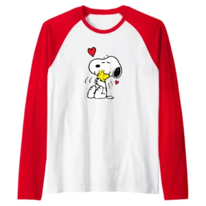 Peanuts Snoopy Lots of Love Raglan Baseball Tee – Romantic Character Gift Shirt
