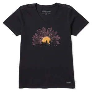 French Sunflower Graphic Women's V-Neck T-Shirt