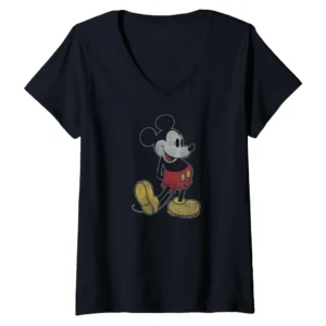 Women's Mickey Mouse Classic Fade Graphic V-Neck T-Shirt