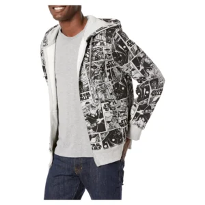 Disney Marvel Star Wars Full-Zip Fleece Hoodie – Men's Character Graphic Sweatshirt