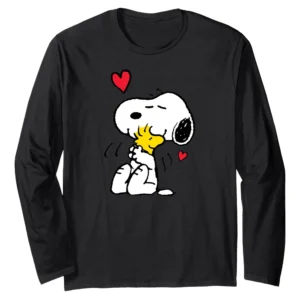 Snoopy & Woodstock Lots of Love Long Sleeve T-Shirt – Valentine's Day Graphic Tee