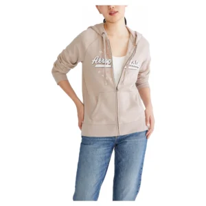 Aeropostale Women's Logo Full Zip Hoodie – Classic Fleece Sweatshirt