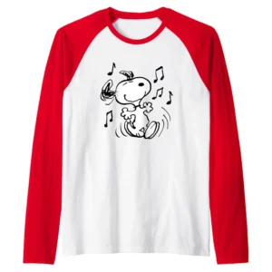 Peanuts Snoopy Dancing Raglan Baseball Tee