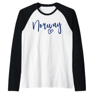 Norway Heart Raglan Baseball Tee – Love Norway Gift for Women
