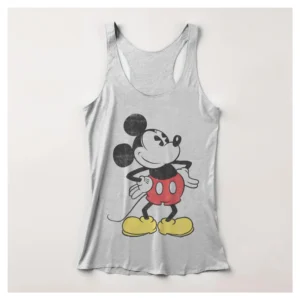 Mickey Mouse Classic Distressed Racerback Tank Top - Women's Vintage Graphic Tee