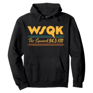 Stranger Things WSQK The Squawk 94.5 FM Retro Logo Pullover Hoodie