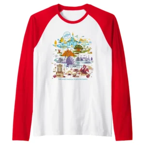 Disney Walt Disney World 50th Anniversary Raglan Baseball Tee - Official Family Park Shirt