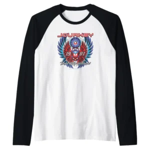 Journey Don't Stop Believin' 1981 Raglan Baseball Tee - Classic Rock Band Shirt