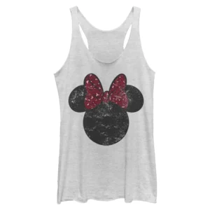 Minnie Mouse Leopard Bow Racerback Tank Top | Women's Disney Graphic Tee
