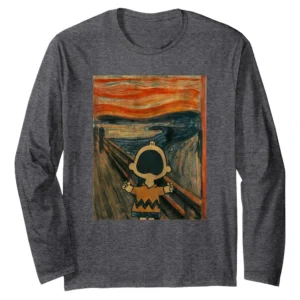 Peanuts Charlie Brown Scream Artsy Graphic Long Sleeve T-Shirt