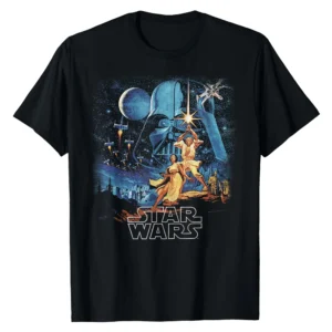 Vintage Retro Space Saga Poster T-Shirt - Faded Classic Movie Design