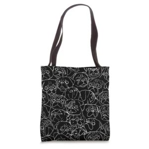 Black Pugs Tote Bag