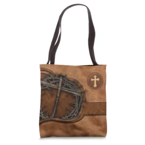 Faith Over Fear Personalized Leather Pattern Printed Tote Bag
