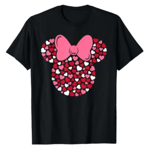 Disney Minnie Mouse Pink Hearts Valentine's Day T-Shirt for Women Men Kids