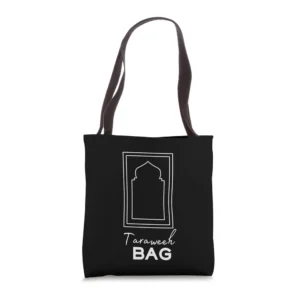 Modern Minimalist Ramadan Muslim Islamic Taraweeh Black Tote Bag