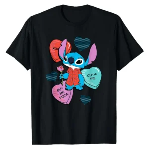 Disney Stitch Candy Hearts Valentine's Day T-Shirt – Cute Love Gift Tee