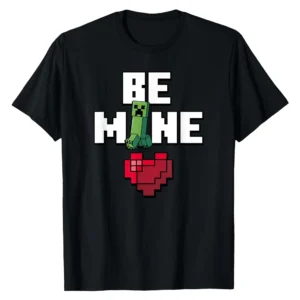Minecraft Creeper Be Mine Valentine's Day Heart T-Shirt