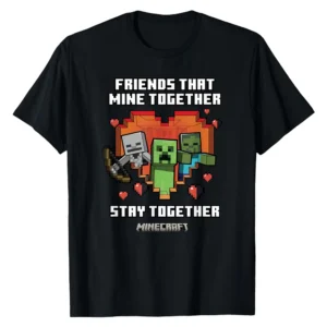 Minecraft Friends That Mine Together Valentine's Day Mobs T-Shirt